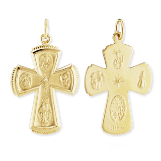 ITI NYC Double-Sided Four-Way Cross Pendant in Sterling Silver