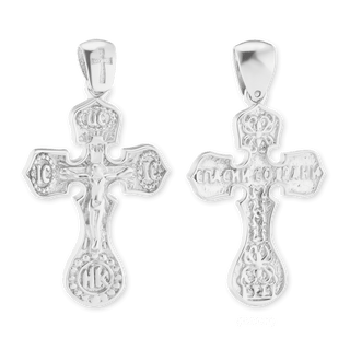 ITI NYC Byzantine Double-Sided Cross and Crucifix Pendant in Sterling Silver