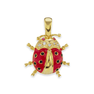 Fancy Ladybug Charm with CZ's (26 x 21mm)