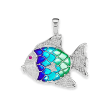 Load image into Gallery viewer, Fish Charm with CZ's (39 x 40mm)
