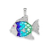 Fish Charm with CZ's (39 x 40mm)