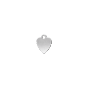 Sterling Silver Heart Disc With Loop (.030" thickness)