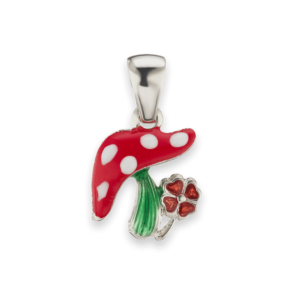 Mushroom with Flower Charm (18 x 11mm)