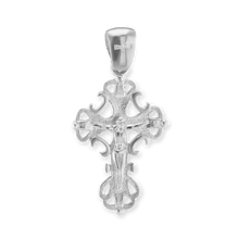 Load image into Gallery viewer, ITI NYC Filigree Vine Crucifix Pendant in Sterling Silver
