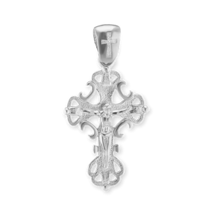 ITI NYC Filigree Vine Crucifix Pendant in Sterling Silver