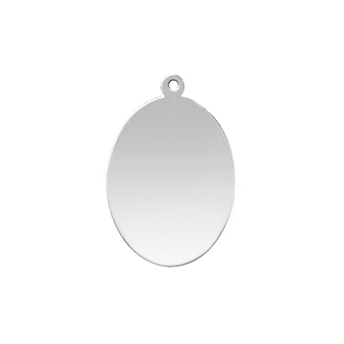 Sterling Silver Oval Disc With Loop (.030