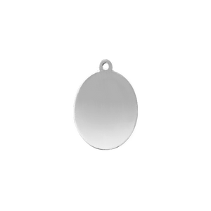 Sterling Silver Oval Disc With Loop (.030" thickness)