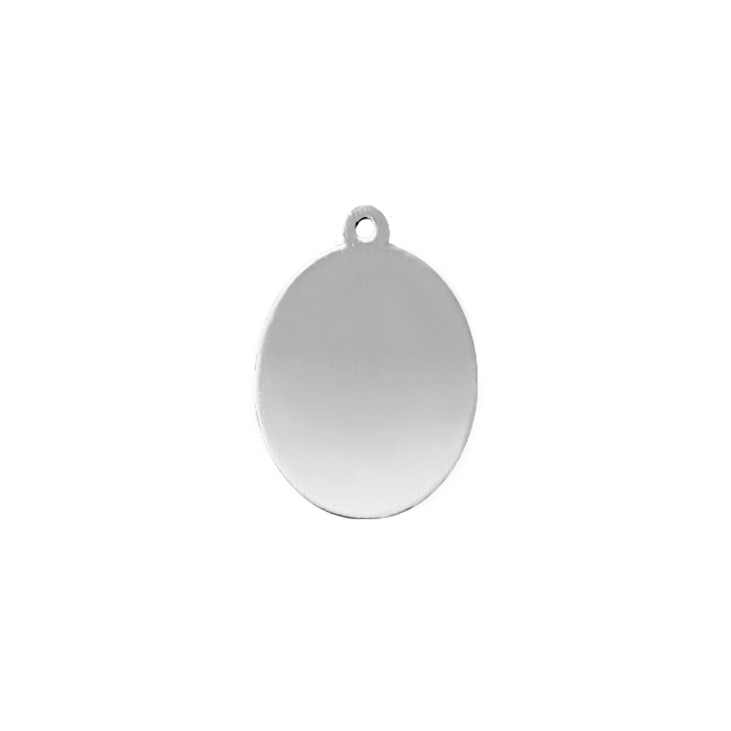 Sterling Silver Oval Disc With Loop (.030