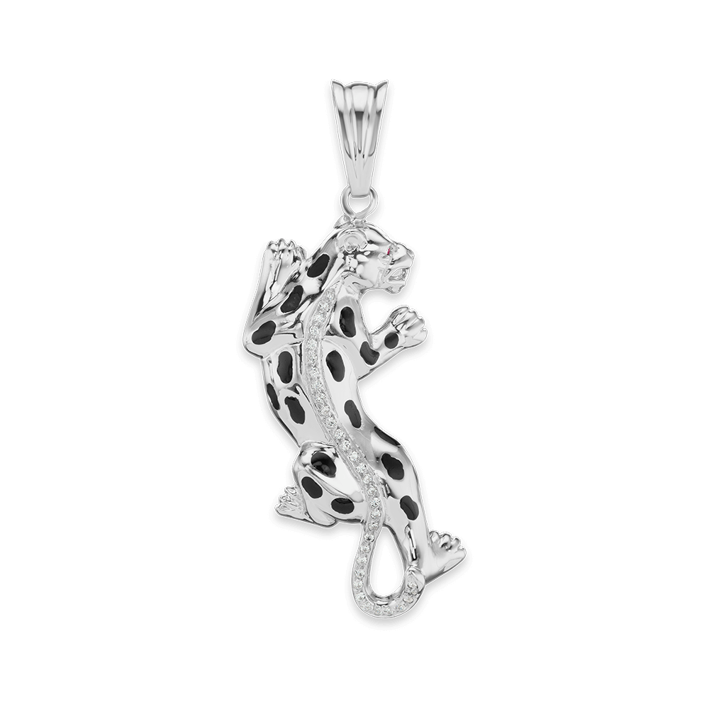 Panther Charm with CZ's (80 x 28mm)