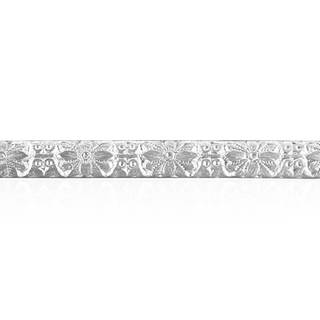 Sterling Silver Floral Pattern (17" Long) Domed Soft Wire WPDM17
