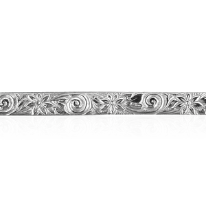 Sterling Silver Floral Swirl Pattern (17" Long) Domed Soft Wire WPDM23