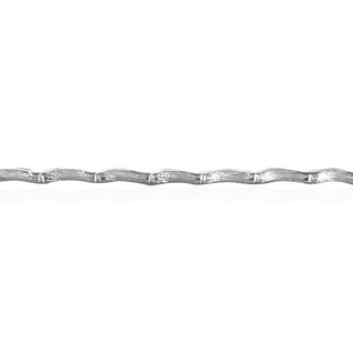 Sterling Silver Bamboo Pattern (17" Long) Domed Soft Wire WPDM33