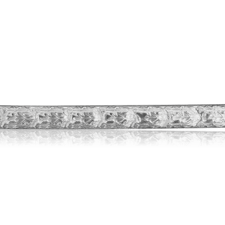 Sterling Silver Abstract Floral Pattern (17" Long) Domed Soft Wire WPDM4