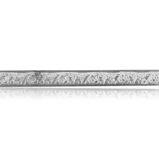 Sterling Silver Floral Pattern (17" Long) Domed Soft Wire WPDM5