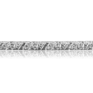 Sterling Silver Floral Pattern (17" Long) Domed Soft Wire WPDM6