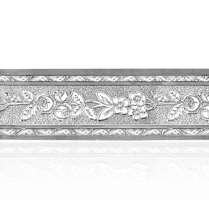 Sterling Silver Floral Leaf Pattern  (17" Long) Flat Soft Wire WPFL18