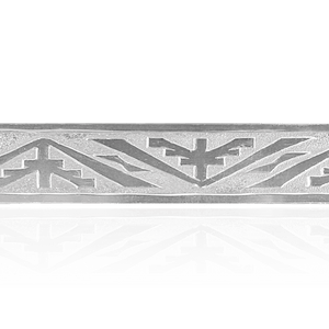 Sterling Silver Aztec Symbol Pattern (17" Long) Flat Soft Wire WPFL35