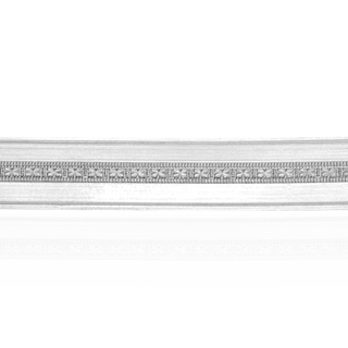 Sterling Silver Stripe Floral Pattern (17" Long) Flat Soft Wire WPFL39