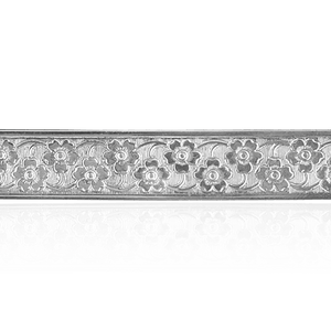 Sterling Silver Floral Pattern (17" Long) Flat Soft Wire WPFL44