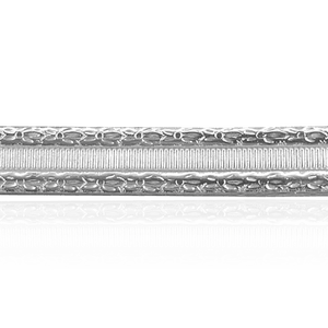 Sterling Silver Floral Stripe Pattern (17" Long) Flat Soft Wire WPFL45