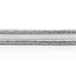 Sterling Silver Floral Stripe Pattern (17" Long) Flat Soft Wire WPFL45