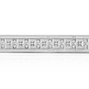 Sterling Silver Floral Stripe Pattern (17" Long) Flat Soft Wire WPFL48