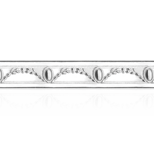 Sterling Silver Oval and Vine Pattern (17" Long) Flat Soft Wire WPFL51