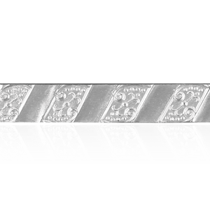Sterling Silver Filigree Stripe Pattern (17" Long) Flat Soft Wire WPFL2-54