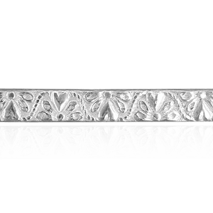 Sterling Silver Floral Heart Pattern (17" Long) Flat Soft Wire WPFL59