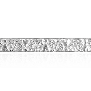 Sterling Silver Floral Heart Pattern (17" Long) Flat Soft Wire WPFL59