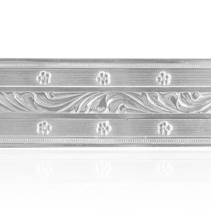 Sterling Silver Floral and Wavey Pattern (17" Long) Flat Soft Wire WPFL6