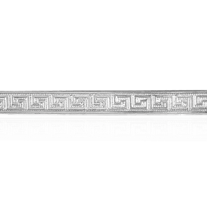 Sterling Silver Square Swirl Pattern (17" Long) Flat Soft Wire WPFL2-75
