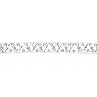 Sterling Silver Swirl Star Pattern (17" Long) Flat Soft Wire WPFL78