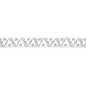 Sterling Silver Swirl Star Pattern (17" Long) Flat Soft Wire WPFL78
