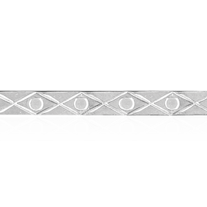 Sterling Silver Diamond Circle Pattern (17" Long) Flat Soft Wire WPFL81