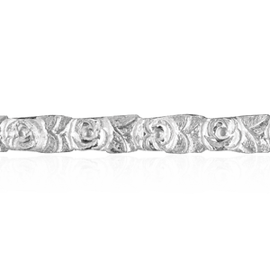 Sterling Silver Floral Pattern (17" Long) Flat Soft Wire WPFL95