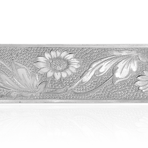 Sterling Silver Floral Pattern (17" Long) Soft Plate WPFL3