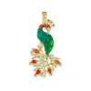 Peacock  Charm with CZ's (52 x 26mm)