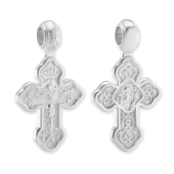 ITI NYC Byzantine Double-Sided Cross and Crucifix Pendant in Sterling Silver