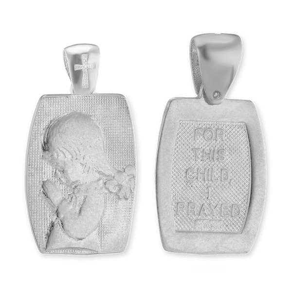 ITI NYC Praying Child Double-Sided Pendant in Sterling Silver