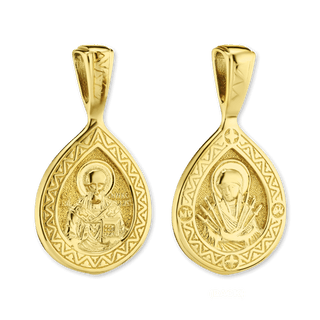 ITI NYC Mary and The 7 Swords Byzantine Double-Sided Pendant in Sterling Silver