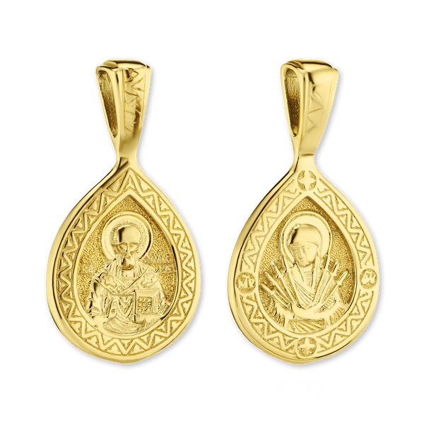 ITI NYC Mary and The 7 Swords Byzantine Double-Sided Pendant in Sterling Silver