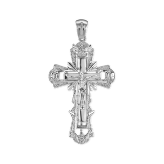 ITI NYC Ornate Crucifix Pendant in Sterling Silver