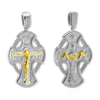 ITI NYC Byzantine Double-Sided Cross and Crucifix Pendant in Sterling Silver