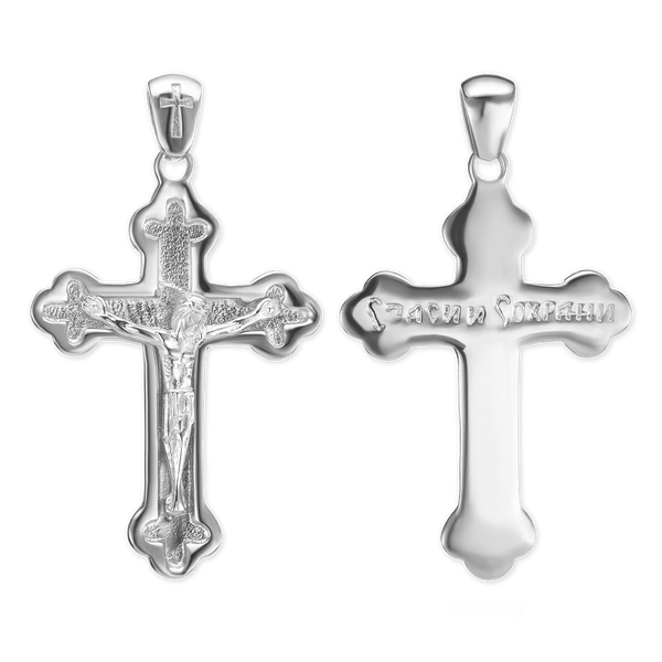 ITI NYC Trefoil Crucifix Pendant in Sterling Silver