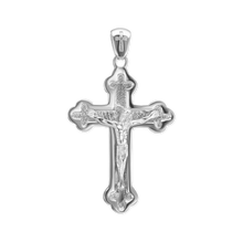 Load image into Gallery viewer, ITI NYC Trefoil Crucifix Pendant in Sterling Silver
