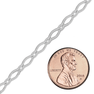 Bulk / Spooled Textured Fancy Cable Chain in Sterling Silver (3.70 mm)