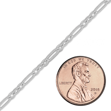 Load image into Gallery viewer, Bulk / Spooled Textured Figaro Cable Chain in Sterling Silver (2.40 mm)
