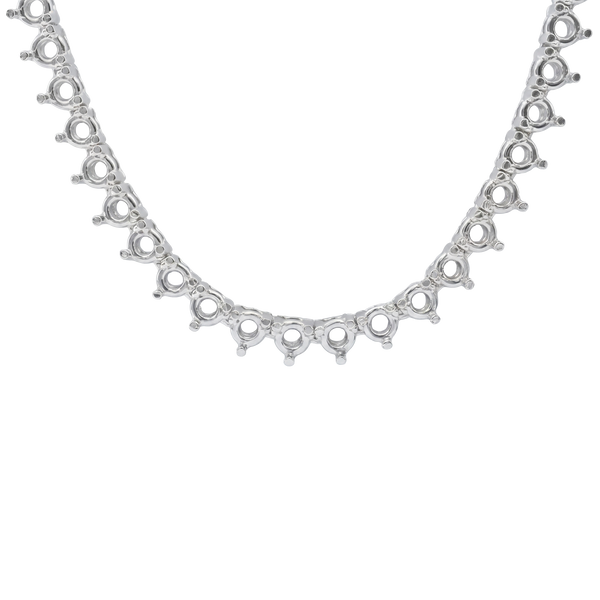 3 Prong Round Tennis Necklace Mounting in 18K Gold (.10 ct / 3.0 mm)