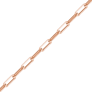 Bulk / Spooled Trace Elongated Paperclip Cable Chain in 14K Rose Gold (2.50 mm - 3.50 mm)